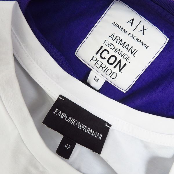 実際に弊社で買取させて頂いた【未使用含む】エンポリオアルマーニ/アルマーニ エクスチェンジ ロゴプリント半袖Tシャツ size：42/M 2点セットの画像 2枚目