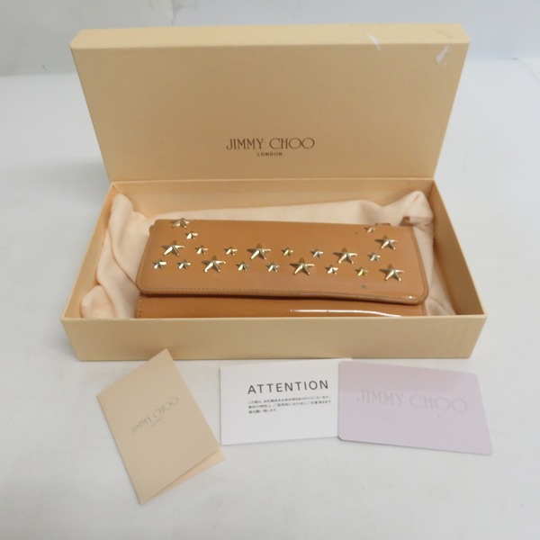 実際に弊社で買取させて頂いたJIMMY CHOO/ジミーチュウ スタースタッズ エナメルレザー 長財布の画像 9枚目