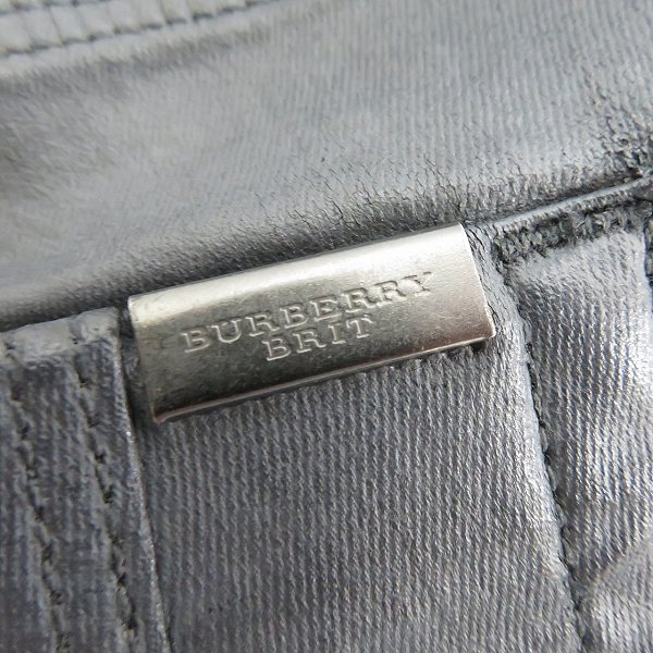 実際に弊社で買取させて頂いたBURBERRY BRIT/バーバリーブリット ロゴプレート コーティング加工スキニーパンツ 26の画像 2枚目