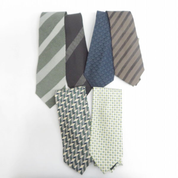 実際に弊社で買取させて頂いた【未使用】HUGO BOSS/ヒューゴボス/Calvin Klein Jeans/カルバン･クライン 他 ボーダー/総柄 ネクタイ 6点セット