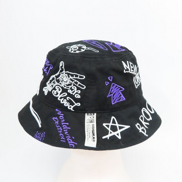 実際に弊社で買取させて頂いたMISHKA/ミシカ 刺繍 バケットハット  ブラック MSS193218F99の画像 1枚目
