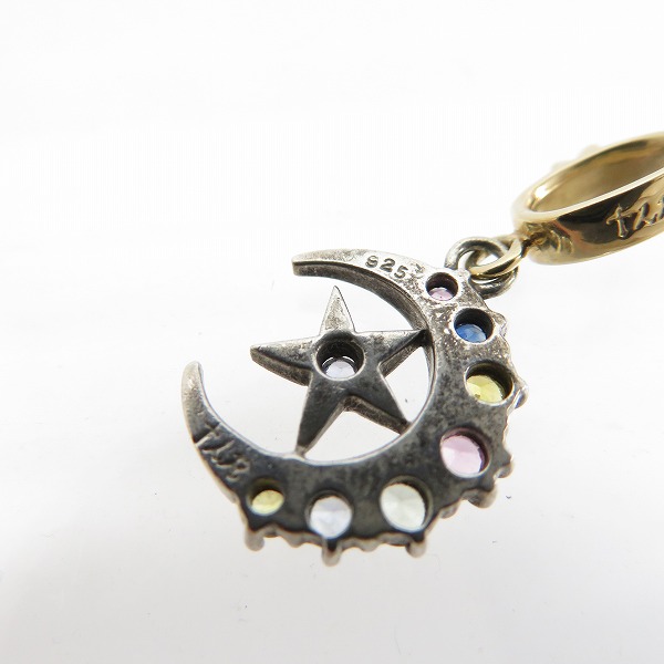 実際に弊社で買取させて頂いたLoree Rodkin/ローリーロドキン マルチカラーストーン/18K ポイント ハーフ ムーン スター ペンダントの画像 3枚目