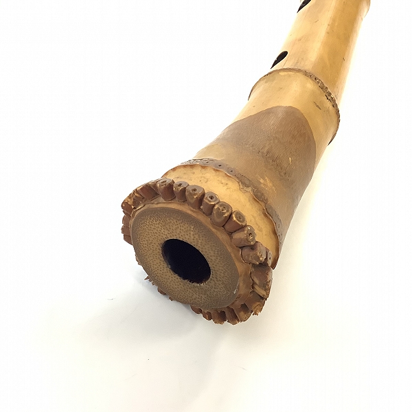 実際に弊社で買取させて頂いた難あり 尺八 琴古流 正人 銘 約58cm 和楽器 補修有りの画像 3枚目