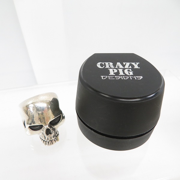 実際に弊社で買取させて頂いたCRAZY PIG/クレイジーピッグ LARGE EVIL SKULL/ラージ エビルスカル リングｗ/K18 ファングゴールド 18.5号の画像 9枚目