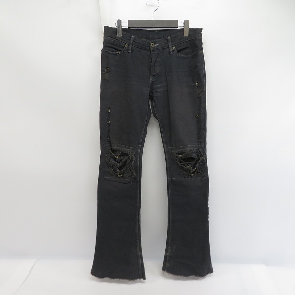 実際に弊社で買取させて頂いたIF SIX WAS NINE/イフシックスワズナイン ダメージ加工 デニムパンツ MUD MAX/BCM 351DK/ブラック系/30