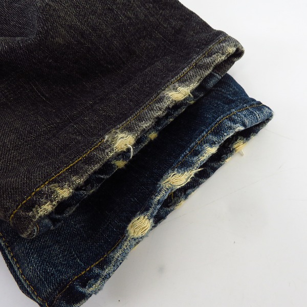 実際に弊社で買取させて頂いたMIHARAYASUHIRO/ミハラヤスヒロ 切替 USED加工ストレートパンツ 51022105-5/46の画像 7枚目