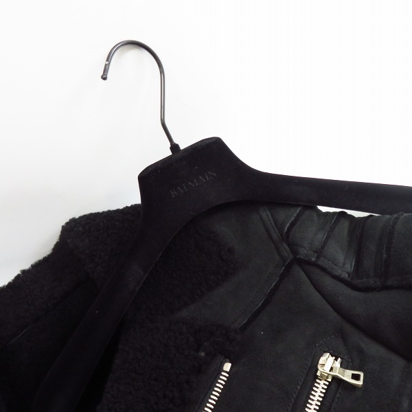 BALMAIN/バルマン スエードレザー ムートン ライダース