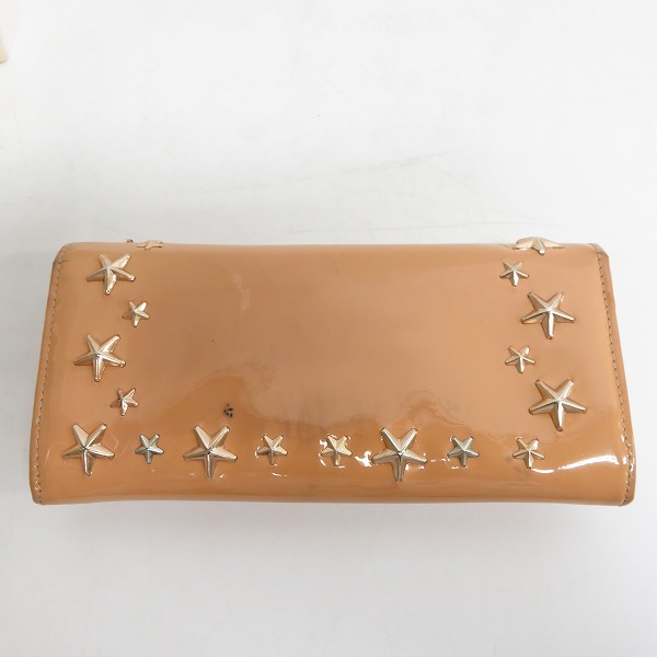 実際に弊社で買取させて頂いたJIMMY CHOO/ジミーチュウ スタースタッズ エナメルレザー 長財布の画像 1枚目