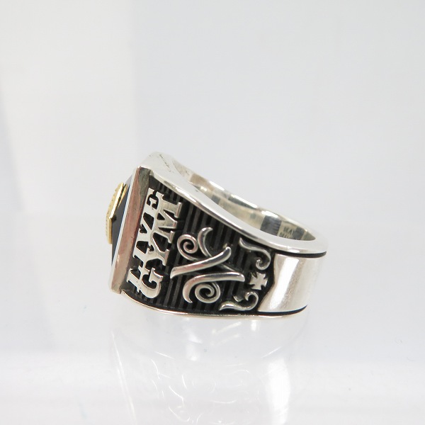 実際に弊社で買取させて頂いたDEAL DESIGN/ディールデザイン 2018S/S LIVE GYM Varnish 925/K18 バーニッシュカレッジリング/24号の画像 2枚目