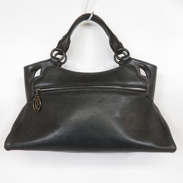 実際に弊社で買取させて頂いたCartier/カルティエ マルチェロ ドゥ カルティエSM レザー ハンドバッグ ブラック L1000833の画像 1枚目