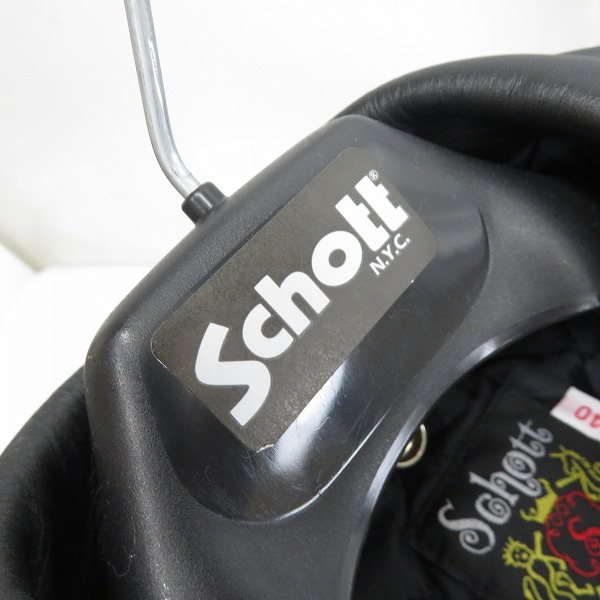 実際に弊社で買取させて頂いたSchott/ショット ONE STAR/ワンスター 牛革 ダブルライダースジャケット 7164/40の画像 7枚目
