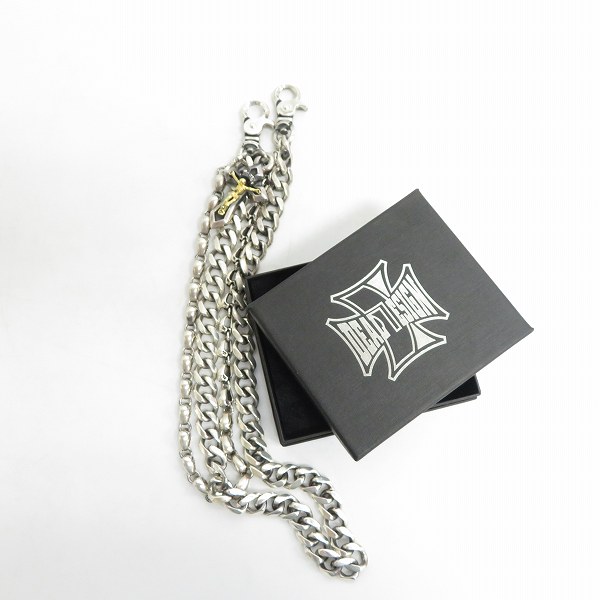 実際に弊社で買取させて頂いたDEAL DESIGN/ディールデザイン カスタム K18/925 リバイバルクロス/スカルコフィン 2クリップ ウォレットチェーン  の画像 5枚目