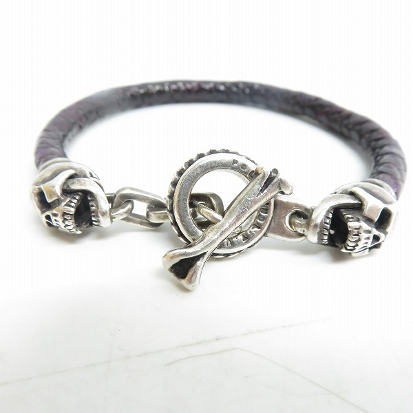 実際に弊社で買取させて頂いたLeathers and Treasures/レザーズアンドトレジャーズ スカル レザーブレスレット