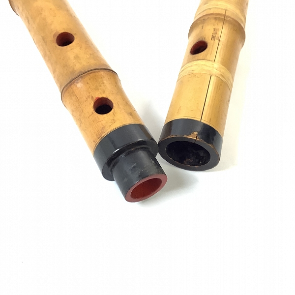 実際に弊社で買取させて頂いたジャンク 尺八 琴古流 横山篁邨 銘 約55cm 和楽器 補修/クラック有りの画像 7枚目