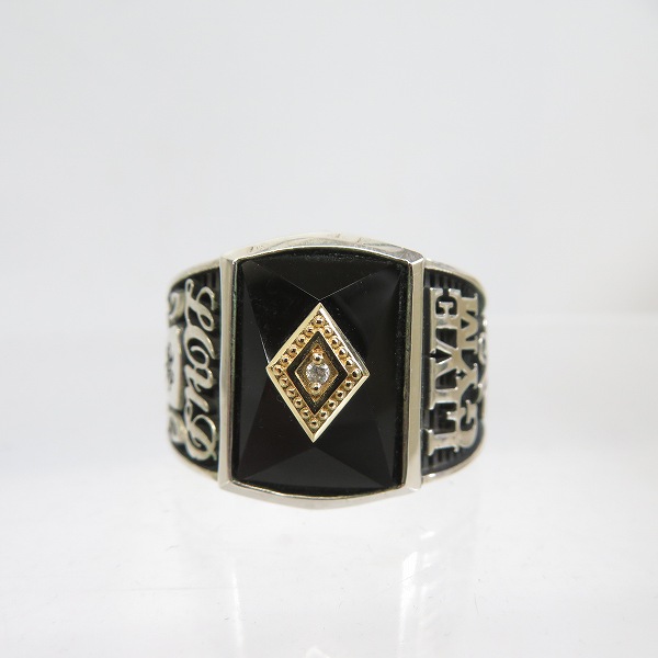 実際に弊社で買取させて頂いたDEAL DESIGN/ディールデザイン 2018S/S LIVE GYM Varnish 925/K18 バーニッシュカレッジリング/24号の画像 1枚目