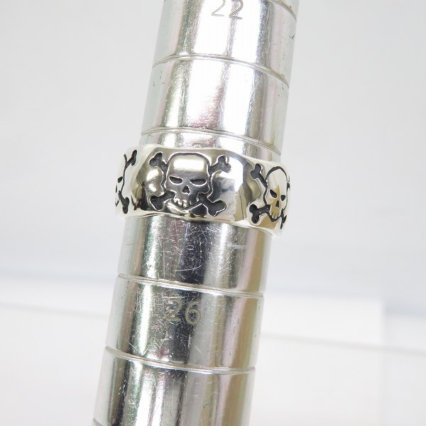 実際に弊社で買取させて頂いたCRAZY PIG/クレイジーピッグ 5 SKULLS & CROSSBONES BAND/5スカル＆クロスボーンズ バンド リング ＃441/25号の画像 6枚目