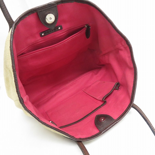 実際に弊社で買取させて頂いたCELINE/セリーヌ ラフィア×レザー トートバッグ/ハンドバッグの画像 4枚目