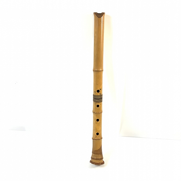実際に弊社で買取させて頂いた難あり 尺八 琴古流 正人 銘 約58cm 和楽器 補修有りの画像 1枚目