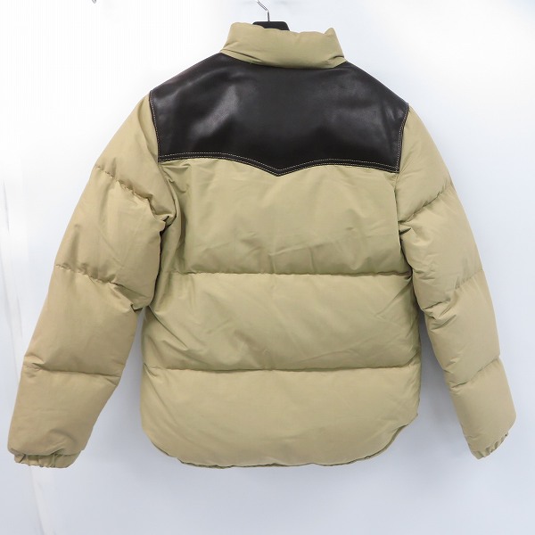 実際に弊社で買取させて頂いたRon Herman×Schott/ロンハーマン×ショット レザーヨーク ダウンジャケット/Mの画像 1枚目