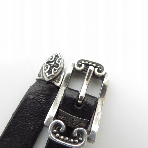 実際に弊社で買取させて頂いたFAL/エフエーエル レザー ブレスレット ブラックの画像 5枚目