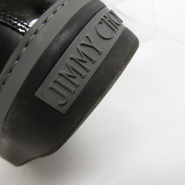 実際に弊社で買取させて頂いたJIMMY CHOO/ジミーチュウ スタースタッズ エナメル切替 レザー ハイカットスニーカー/40の画像 6枚目