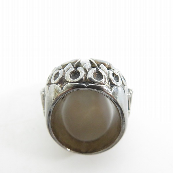 実際に弊社で買取させて頂いた【ギャラ付き】LEATHERS & TREASURES/レザーズアンドトレジャーズ Stingray inlay big bad ass ring 19号の画像 4枚目