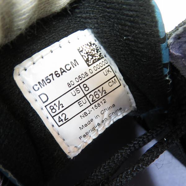実際に弊社で買取させて頂いた【観賞用】NEW BALANCE×atmos/ニューバランス×アトモス コラボ スニーカー CM576ACM 26.5の画像 5枚目