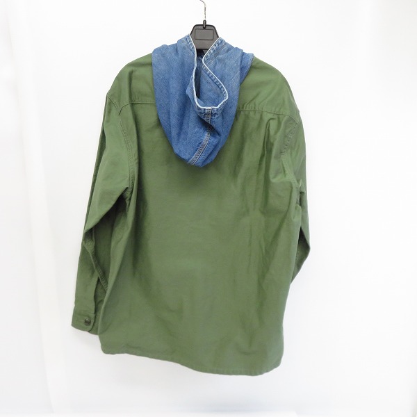 実際に弊社で買取させて頂いたATMOS LAB/アトモス PULLOVER HOODED SHIRT OLIVE プルオーバー フーデッドシャツ AL19F-TP02 XLの画像 1枚目