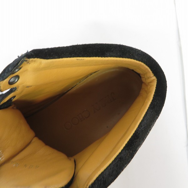 実際に弊社で買取させて頂いたJIMMY CHOO/ジミーチュウ スター ハイカットスニーカー ブラック/40.5の画像 4枚目