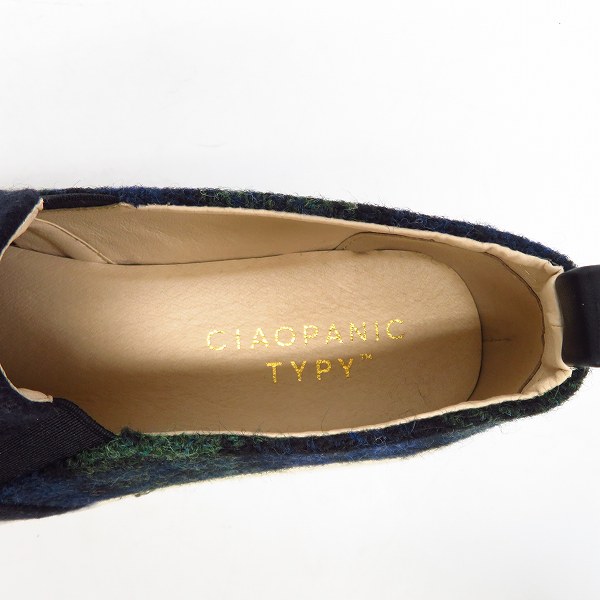実際に弊社で買取させて頂いたCIAOPANIC TYPY/チャオパニックティピー HARRIS TWEED/ハリスツイード チェック切り替えし スリッポン/43の画像 4枚目