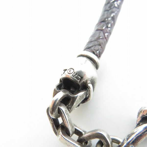 実際に弊社で買取させて頂いたLeathers and Treasures/レザーズアンドトレジャーズ スカル レザーブレスレットの画像 4枚目