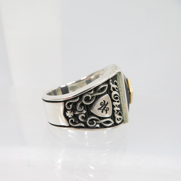 実際に弊社で買取させて頂いたDEAL DESIGN/ディールデザイン 2018S/S LIVE GYM Varnish 925/K18 バーニッシュカレッジリング/24号の画像 4枚目