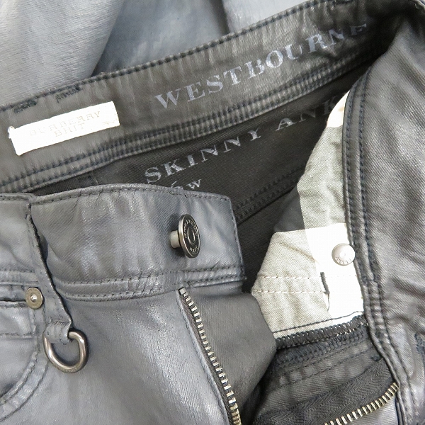 実際に弊社で買取させて頂いたBURBERRY BRIT/バーバリーブリット ロゴプレート コーティング加工スキニーパンツ 26の画像 6枚目