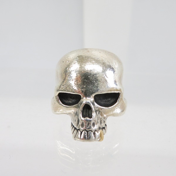 実際に弊社で買取させて頂いたCRAZY PIG/クレイジーピッグ LARGE EVIL SKULL/ラージ エビルスカル リングｗ/K18 ファングゴールド 18.5号の画像 1枚目