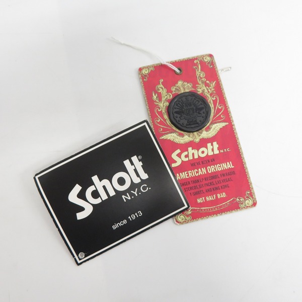 実際に弊社で買取させて頂いたSchott/ショット ONE STAR/ワンスター 牛革 ダブルライダースジャケット 7164/40の画像 8枚目