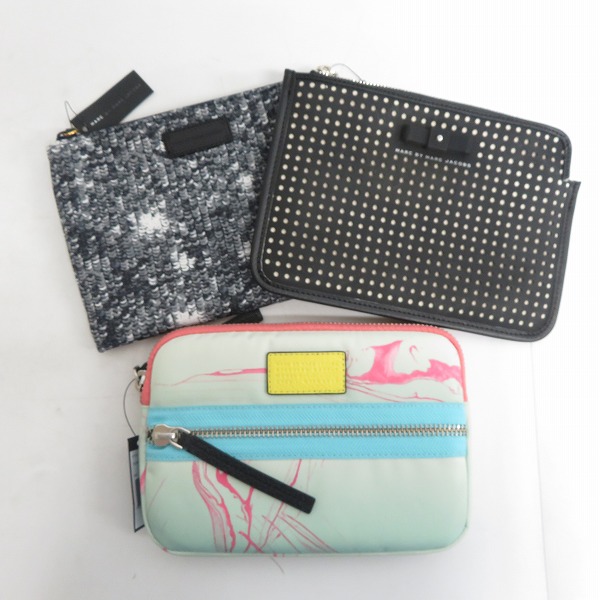 実際に弊社で買取させて頂いた【未使用】MARC BY MARC JACOBS/マークバイマークジェイコブス ミニクラッチ/ポーチ M0002308/M0005947/M0005925 3点セット