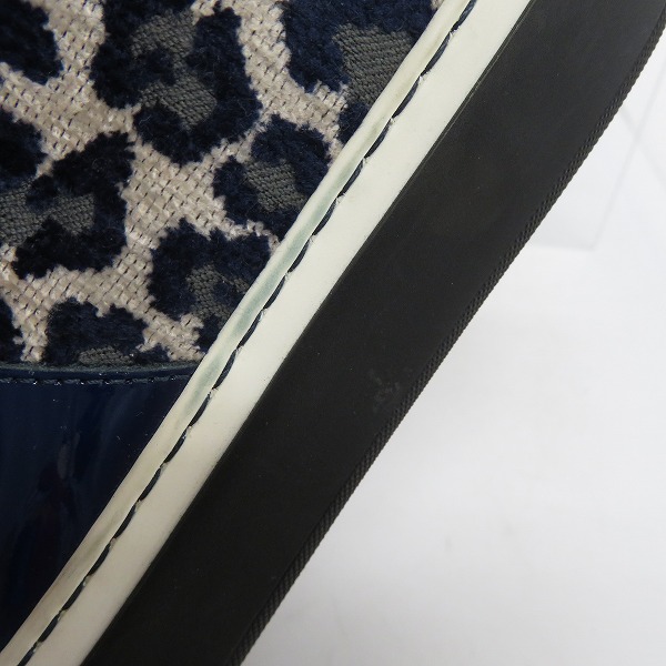 実際に弊社で買取させて頂いたJIMMY CHOO/ジミーチュウ レオパード柄 ハイカットスニーカー エナメル切替/40の画像 6枚目