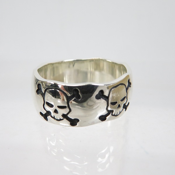 実際に弊社で買取させて頂いたCRAZY PIG/クレイジーピッグ 5 SKULLS & CROSSBONES BAND/5スカル＆クロスボーンズ バンド リング ＃441/25号の画像 2枚目