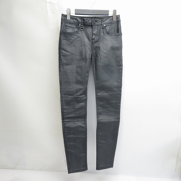 実際に弊社で買取させて頂いたBURBERRY BRIT/バーバリーブリット ロゴプレート コーティング加工スキニーパンツ 26
