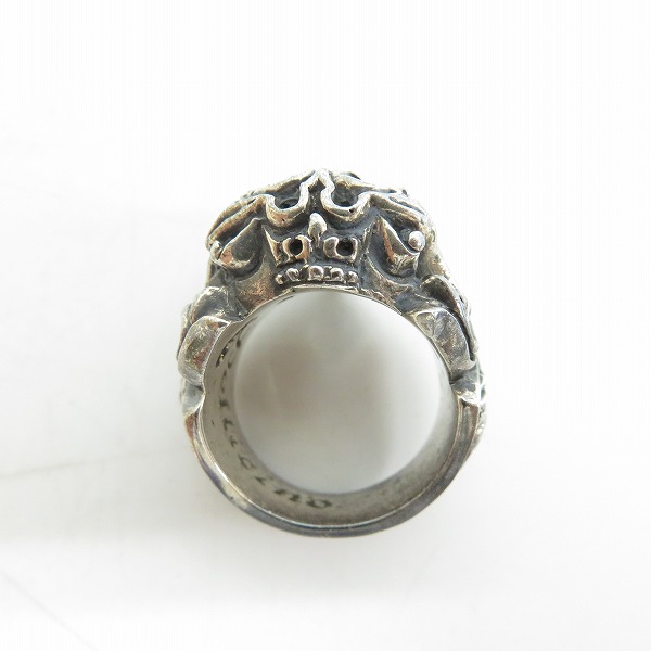 実際に弊社で買取させて頂いた【ギャラ付き】LEATHERS & TREASURES/レザーズアンドトレジャーズ Scroll heart stone inlay ring w/blue 18号の画像 4枚目