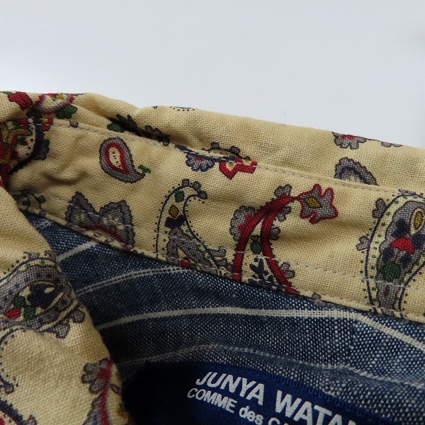実際に弊社で買取させて頂いたJUNYA WATANABE COMME des GARCONS MAN/コムデギャルソン ペイズリー柄 裏返しパッチワークシャツ AD2012/Mの画像 4枚目