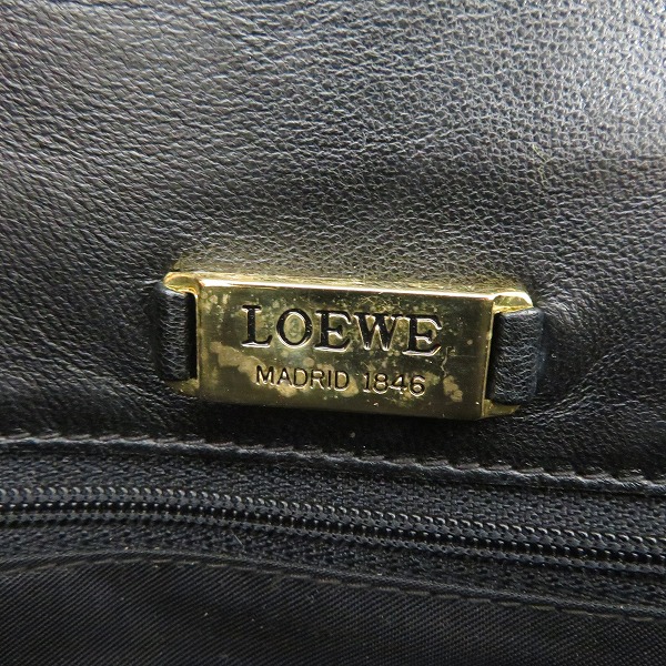 実際に弊社で買取させて頂いた【難有り】LOEWE/ロエベ スクエア型 ミニ ショルダーバッグ ブラック/黒の画像 4枚目
