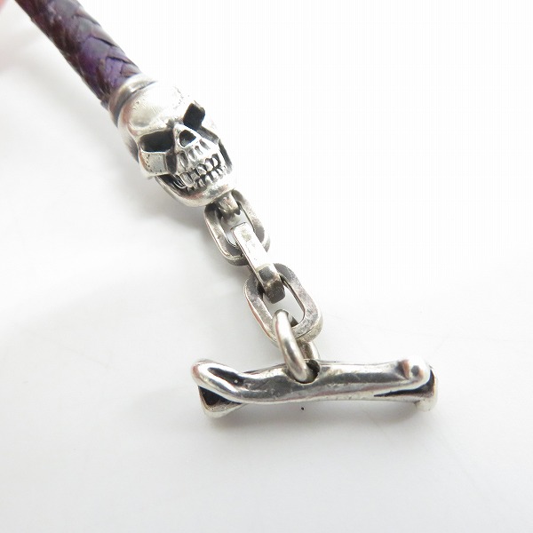 実際に弊社で買取させて頂いたLeathers and Treasures/レザーズアンドトレジャーズ スカル レザーブレスレットの画像 3枚目