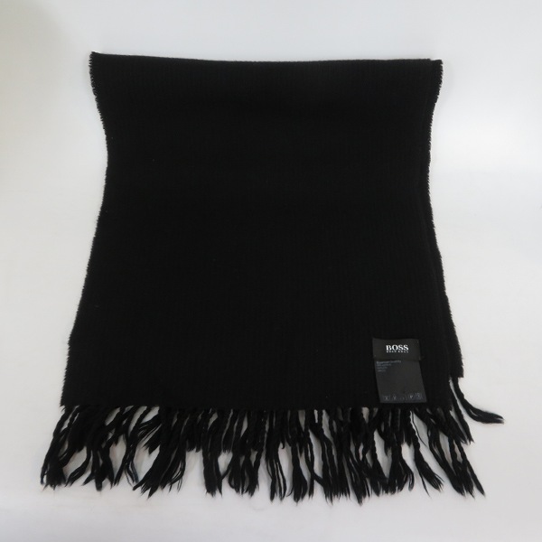 実際に弊社で買取させて頂いたHUGO BOSS/ヒューゴボス ウール マフラー ブラックの画像 3枚目