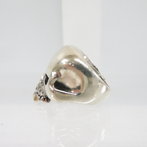 実際に弊社で買取させて頂いたCRAZY PIG/クレイジーピッグ LARGE EVIL SKULL/ラージ エビルスカル リングｗ/K18 ファングゴールド 18.5号の画像 2枚目