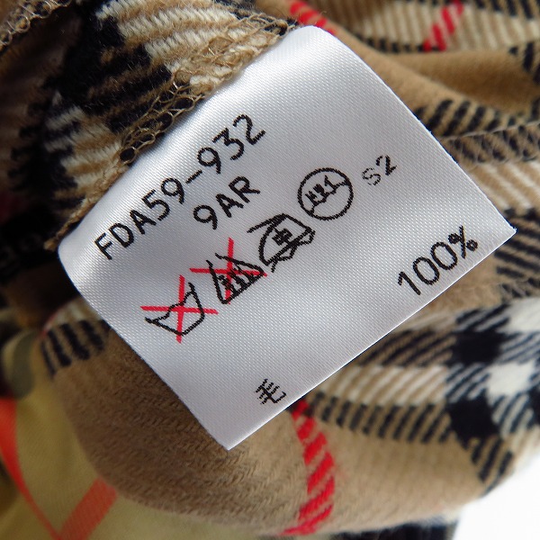 実際に弊社で買取させて頂いたBurberrys/バーバリー レディース インナーノバチェック ステンカラーコート ライナー付 FDA59-932-80/9ARの画像 5枚目