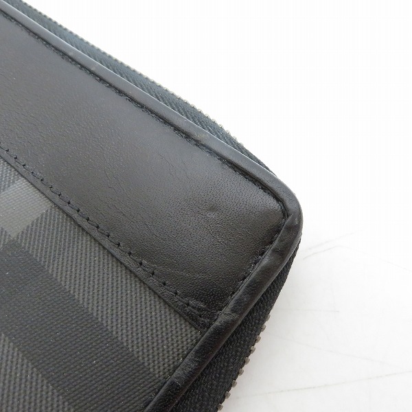 実際に弊社で買取させて頂いたBURBERRY/バーバリー レザー切替 タブレットケース/クラッチバッグ ラウンドジップの画像 7枚目
