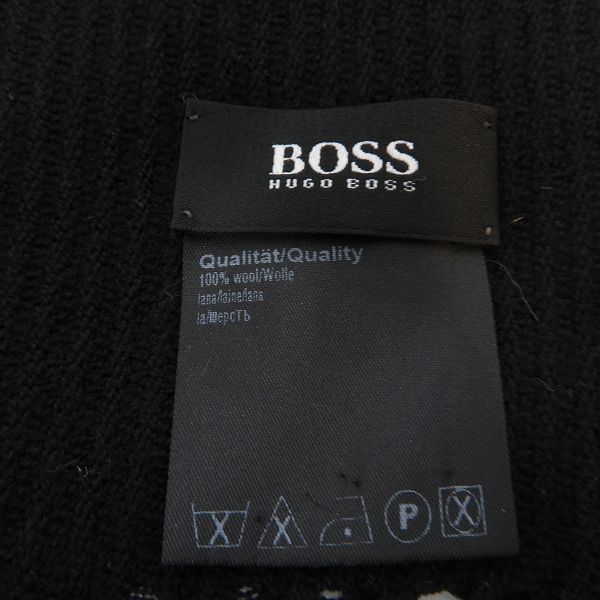 実際に弊社で買取させて頂いたHUGO BOSS/ヒューゴボス ウール マフラー ブラックの画像 1枚目