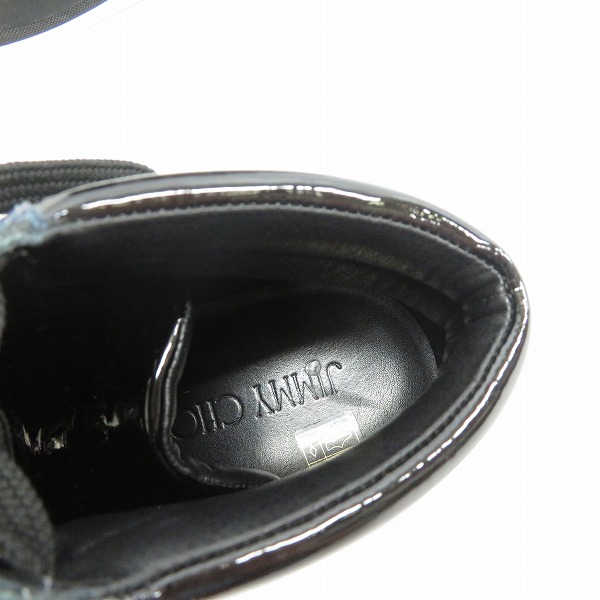 実際に弊社で買取させて頂いたJIMMY CHOO/ジミーチュウ レオパード柄 ハイカットスニーカー エナメル切替/40の画像 4枚目