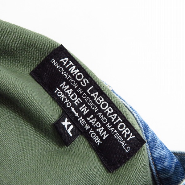 実際に弊社で買取させて頂いたATMOS LAB/アトモス PULLOVER HOODED SHIRT OLIVE プルオーバー フーデッドシャツ AL19F-TP02 XLの画像 2枚目